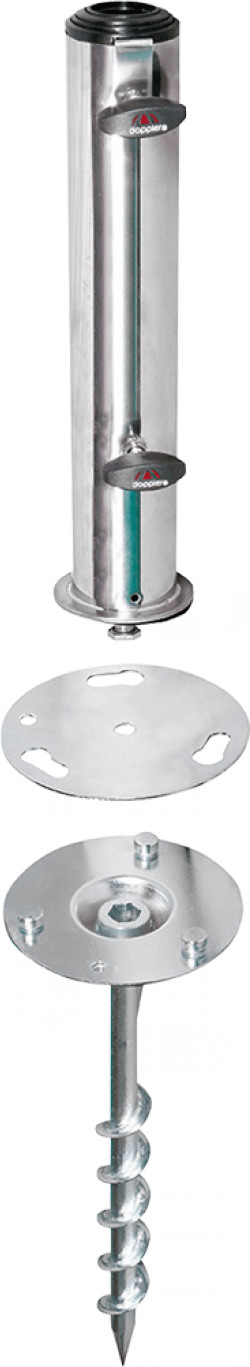 Bodenanker GREENFIELD-FIX Schraubelement mit Eindrehhilfe und Afsatzrohr Ø25-52 mm