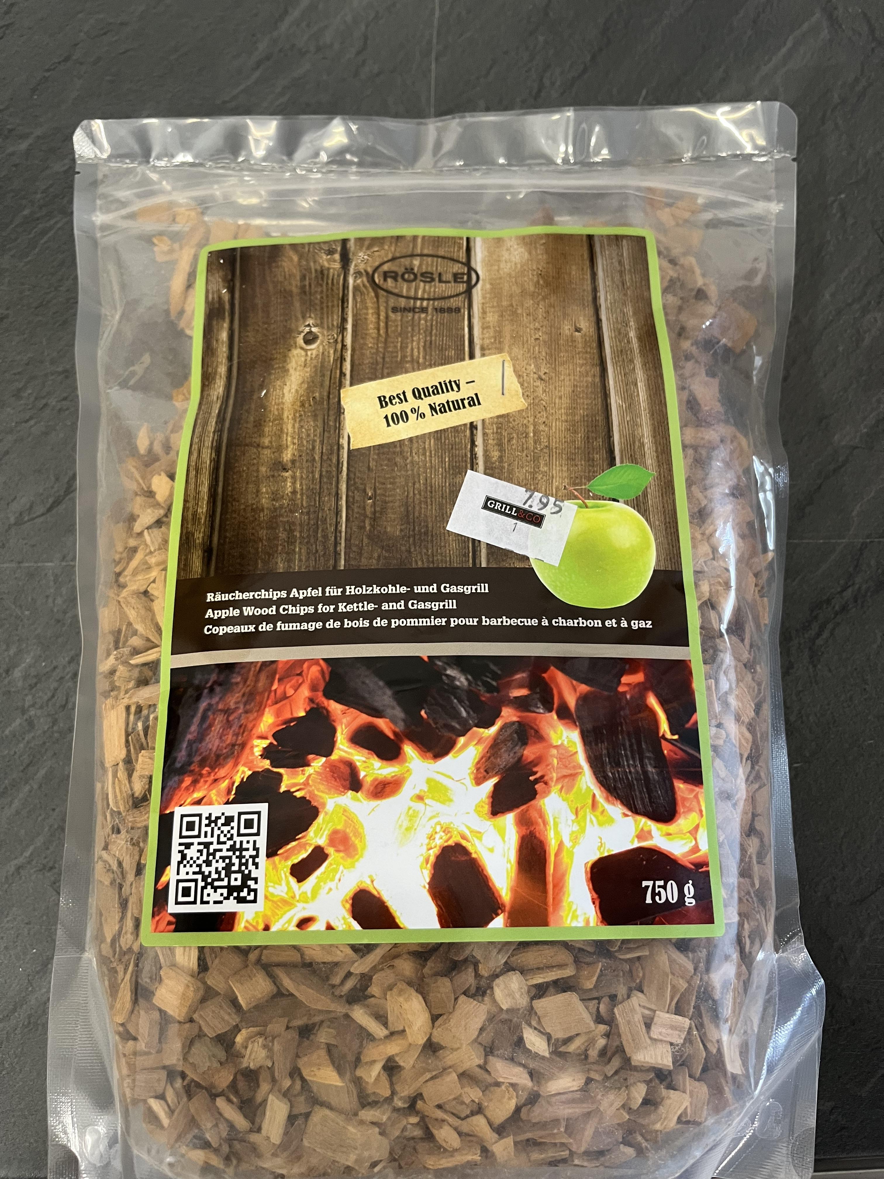 Räucherchips Apfel 750 g für