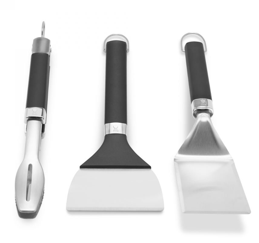 Griddle Zubehör-Set, beeinhaltet 1x Spatel , 1x Grillzange und 1x Schaber