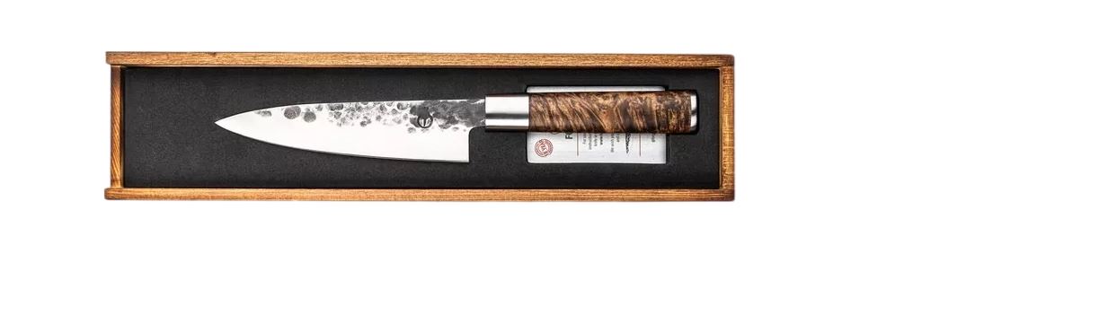 Forged Kochmesser 16 cm, in Holzkiste