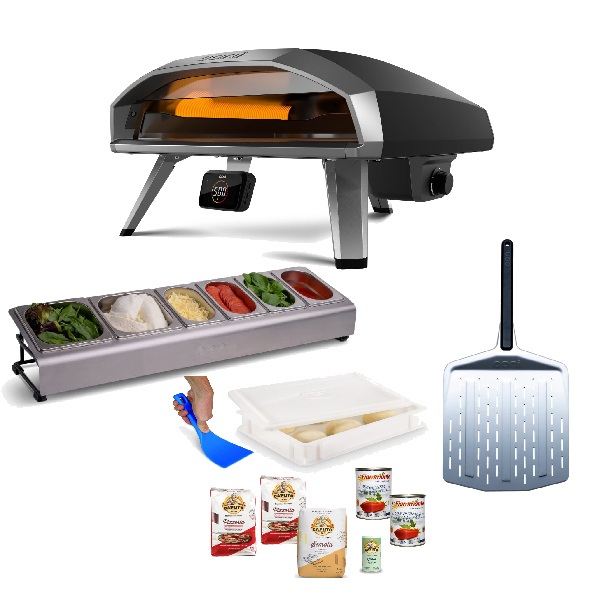 Ooni Koda 2 Pro  18" Gas Outdoor Pizzaofen inkl. Topping Station, 14" Schieber & Pizza Starter Set 
