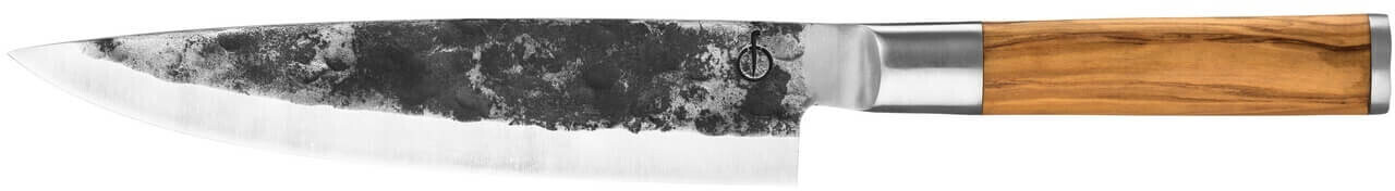 Forged Olive Kochmesser 20cm, handgefertigt, in Holzkiste
