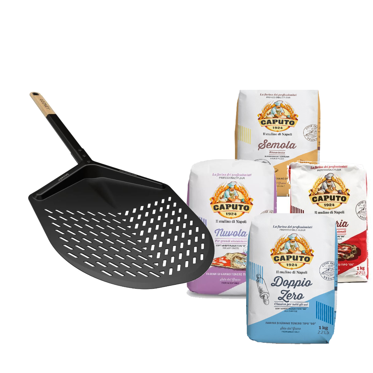 Balance Pizzaschieber 14" inkl. Caputo 4kg. Mehl Starter Set