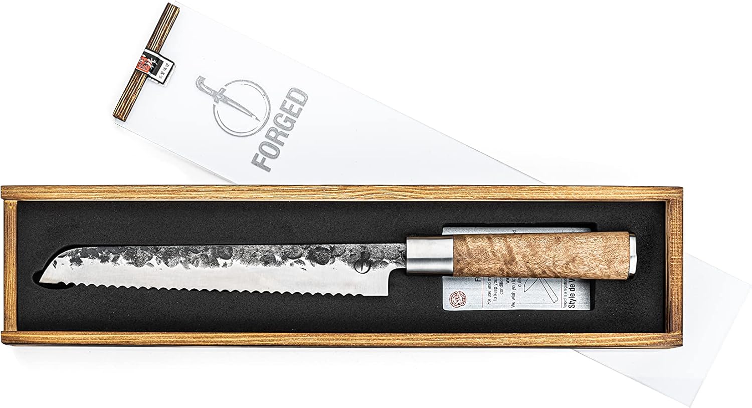 Forged VG10 Brotmesser, 20cm, handgefertigt, in Holzkiste