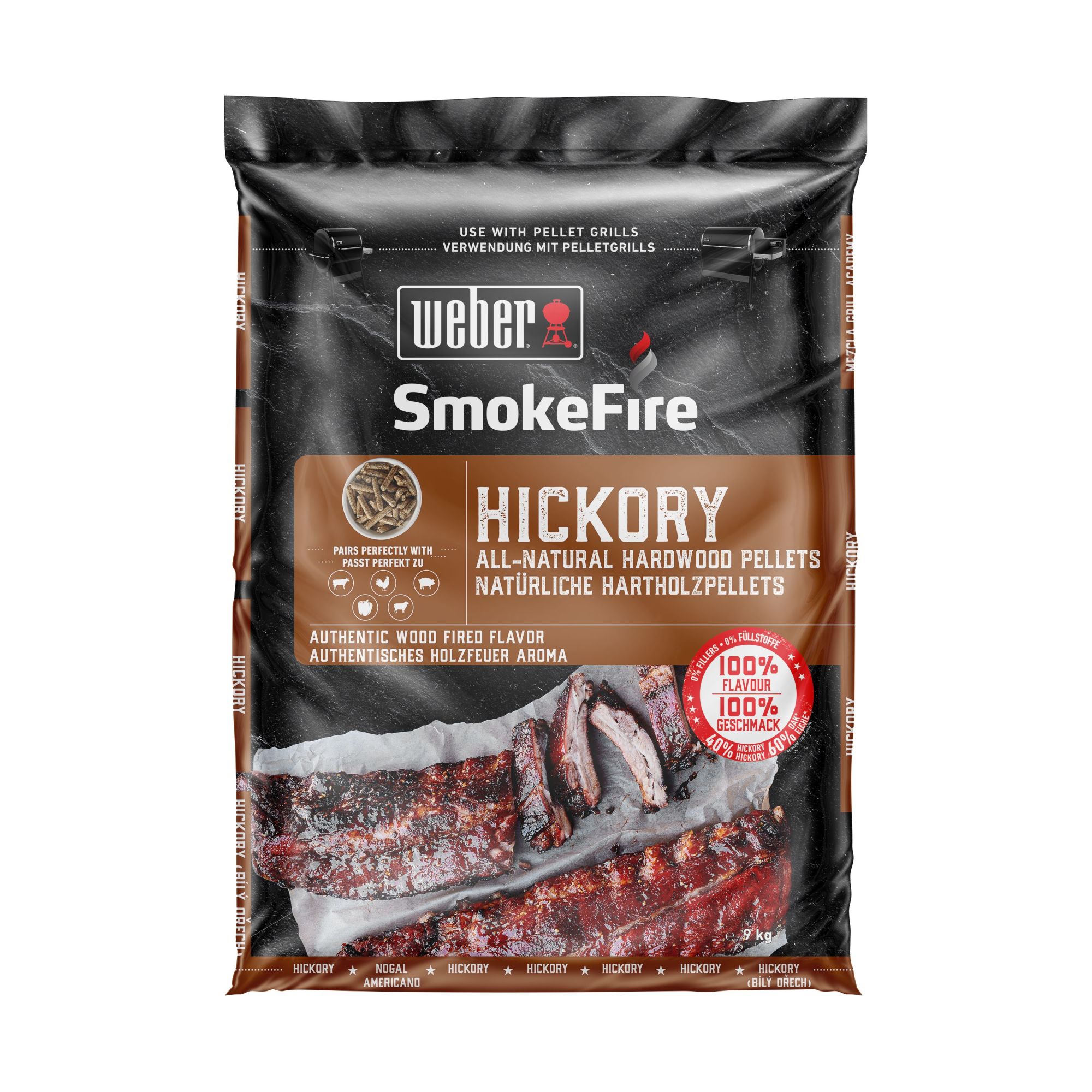 SmokeFire 100% natürliche Holzpellets Hickory, 9 kg